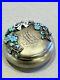 Vintage Sterling Silver & Enamel Round Hinged Pill or Snuff Box