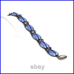 Vintage Volmer Bahner Denmark Sterling Silver Blue Enamel Bracelet