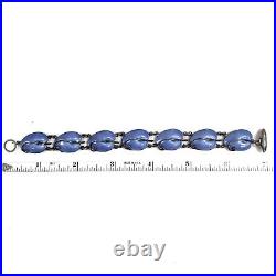 Vintage Volmer Bahner Denmark Sterling Silver Blue Enamel Bracelet